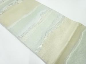 川島織物製　波間に花模様織出し袋帯